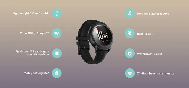 TicWatch C2 Plus (Refurbished) 1GB RAM Built-in GPS Fitness Tracking IP68  Waterproof NFC Google Pay Women's Wear OS Smartwatch - AliExpress