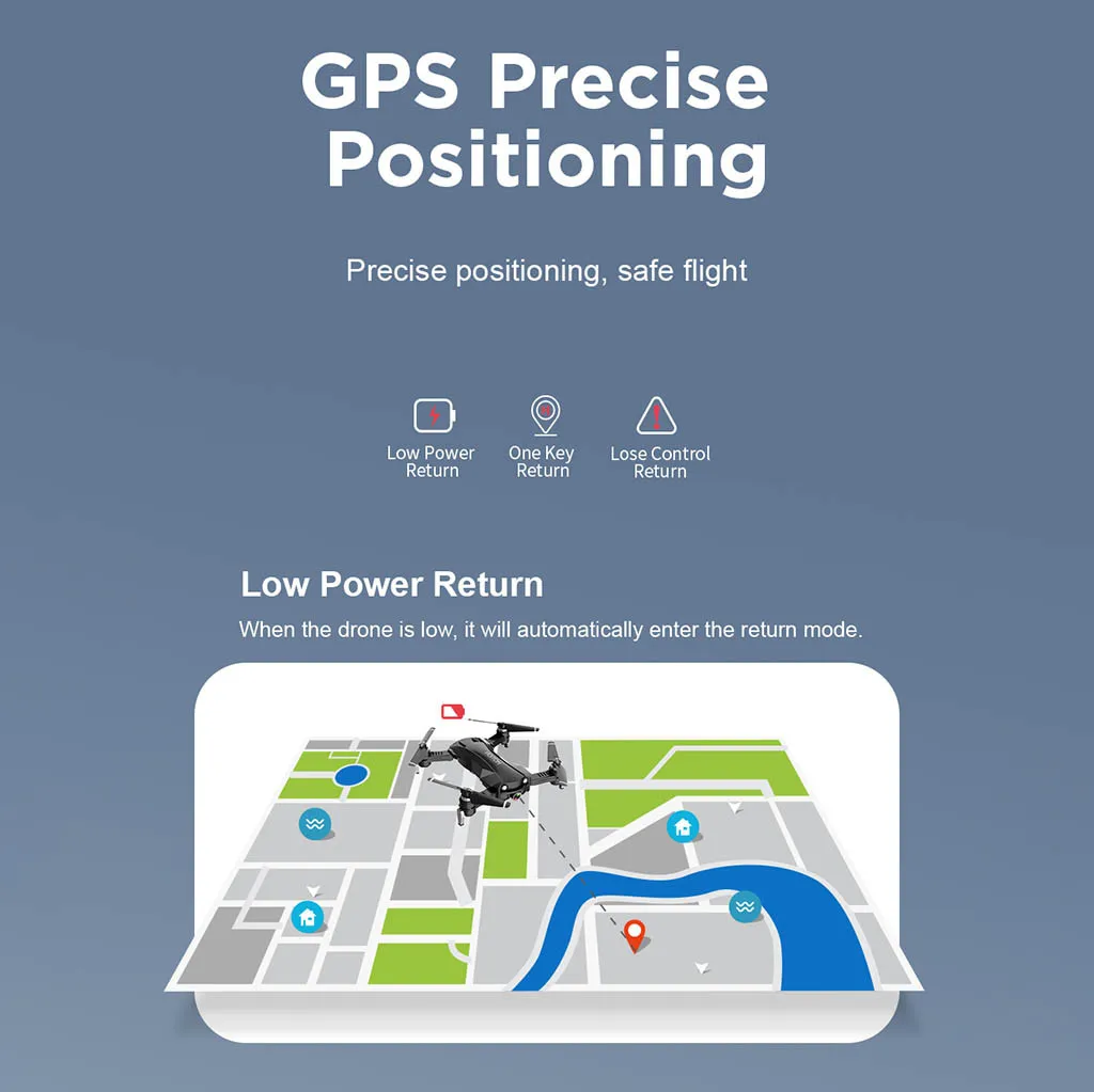 Квадрокоптер складной Радиоуправляемый с GPS Wi Fi FPV 2K 12 МП камера|Радиоуправляемые