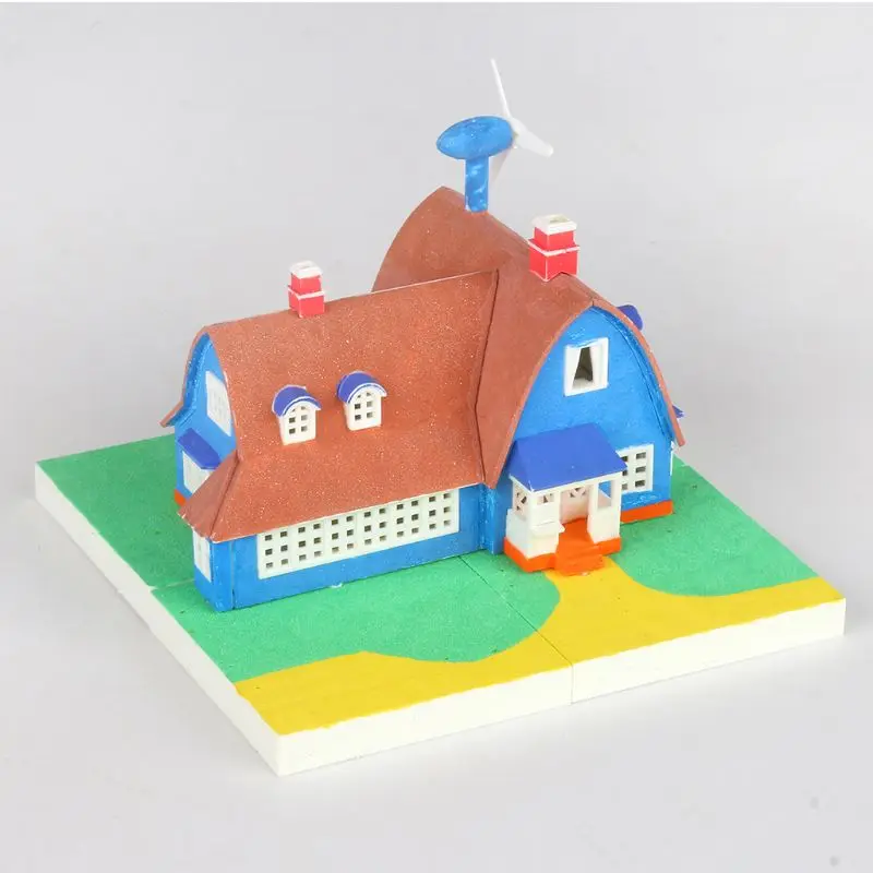 Европейский кукольный дом Миниатюрный DIY Собранный комплект самоклеящаяся хижина установлен Дети Детские развивающие игрушки 72XC
