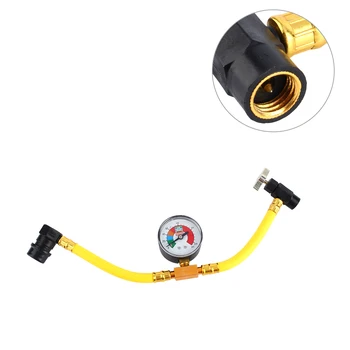 

Air Conditioning Refrigerant Recharge Measuring Kit Hose Gauge with 1/2inch fitting Metal valve Built-in safety valve For R134A
