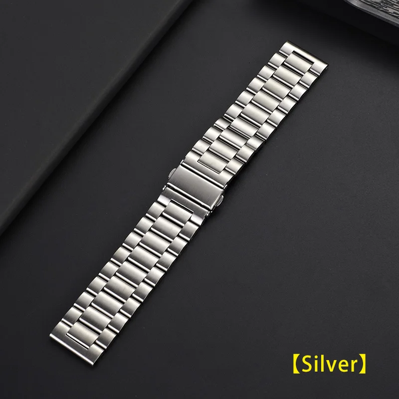 Silver UEBN 20 мм 22 мм сменный ремешок из нержавеющей стали для HUAWEI WATCH GT 2 46 мм 42 мм ремешок HONOR Magic GT активные Ремешки для наручных часов - Цвет ремешка: Silver