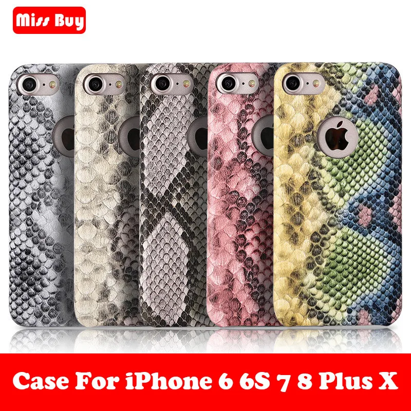 Missbuy роскошный 3D кожаный чехол с принтом змеиной кожи для IPhone 7 8 6 6s Plus X Xr Xs Max Fundas