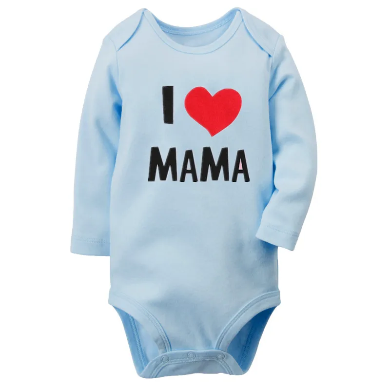 Newborn Baby Clothes Short Sleeve Girl Boy Clothing I Love Papa Mama Design 100%Cotton Rompers de bebe Costumes White