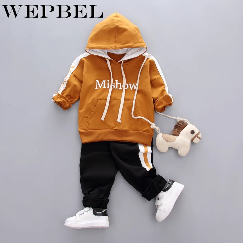 WEPBEL для малыша; на каждый день; Спортивный костюм для детей хлопковые носки для мальчиков и девочек, куртка на молнии и брюки 2 шт./компл. детский спортивный костюм для малышей, Костюмы