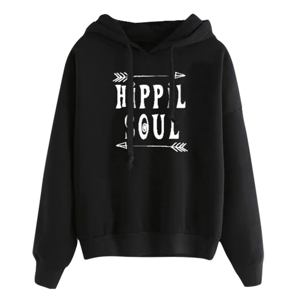 Hoodies Women Autumn 2019 Letter Long Sleeve Hooded Harajuku Streetwear Hoodie Hoodies And Sweatshirts Women Pullovers Clothes