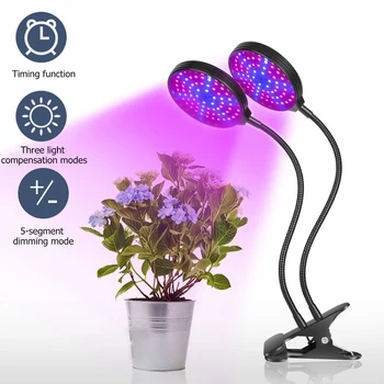 

5 Modes Plant Growth Lights Lamp Bulb 360-degree Rotary 3-lamps Clip Holder UK Full Spectrum LED Grow Light Flower Plant Lamp
