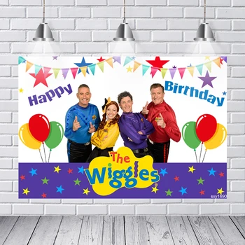 

Photography Backdrops The Wiggles Photophone Custom Children Birthday Party Decor Backdrops Photo Studio Banner 7x5ft