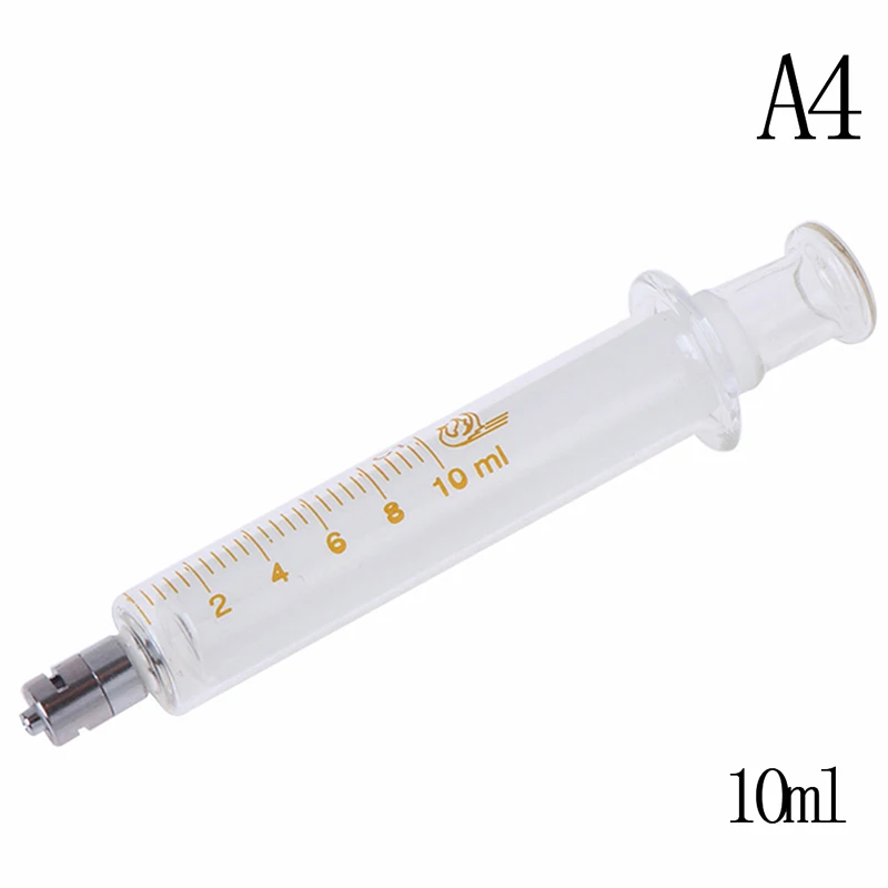10ml Практичный 1 мл 2 мл 5 мл 10 мл 20 мл 30 мл 50 мл 100 мл стеклянный люэровский наконечник шприца голова многоразовый стеклянный шприц - Цвет: 10ml