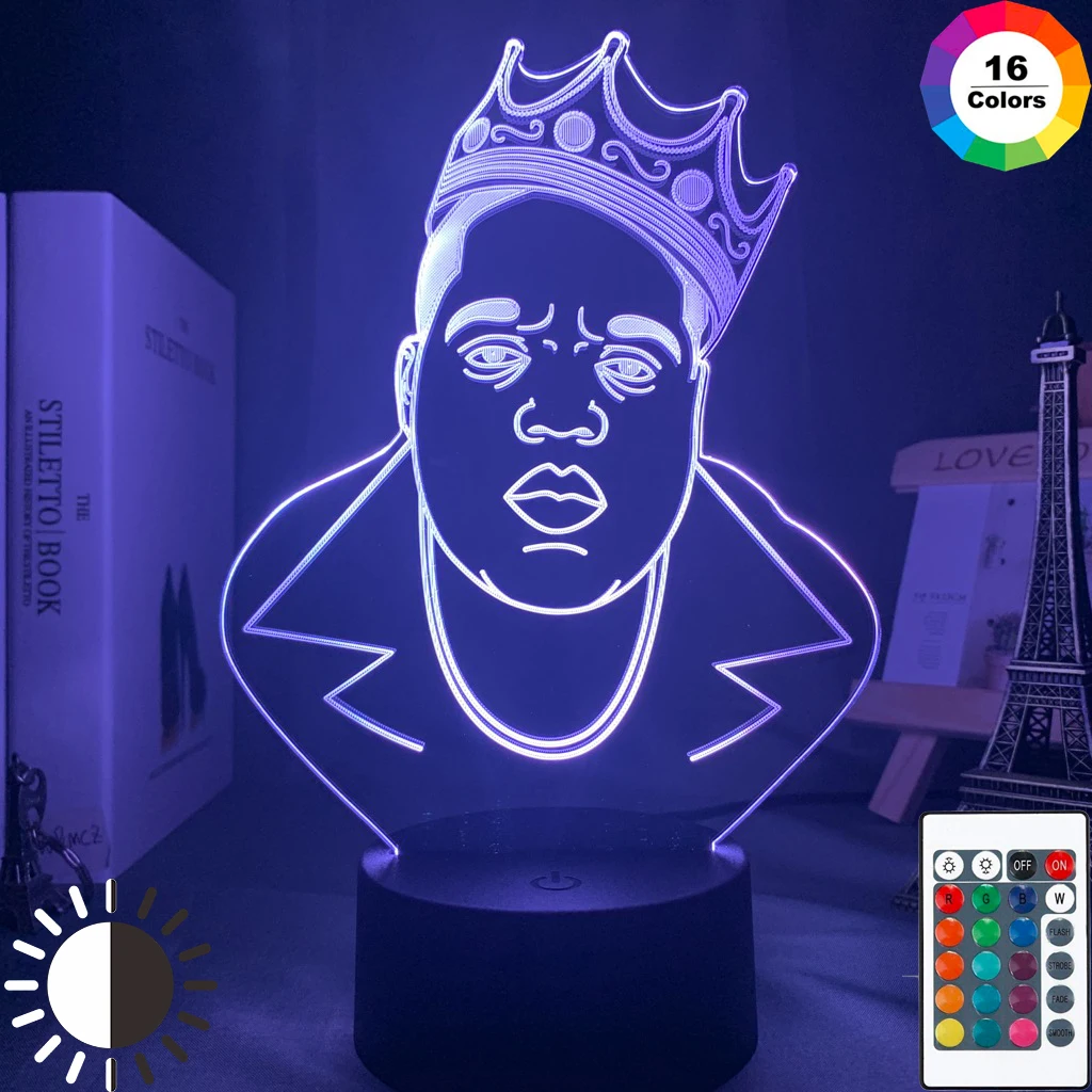 The Notorious B I G Acrylic 3d Lamp For Home Decoration Nightlight