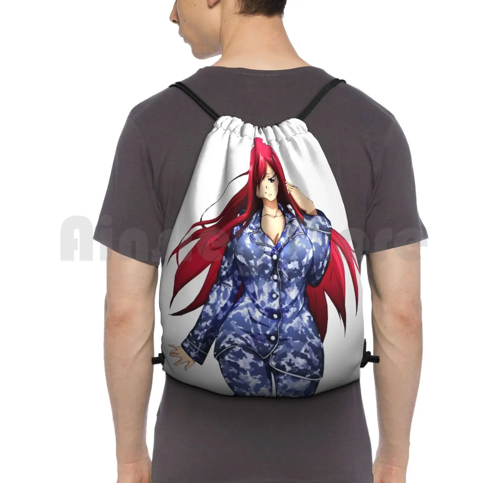 Zaino Erza Borse Con Coulisse Borsa Da Palestra Impermeabile Fairy Tail Lucy Fairy Tail Coli Manga Sexy Anime Ladie Natsu Mirajane