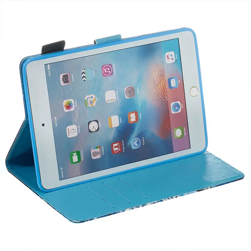 Чехол для Apple iPad Mini 5 Mini 1 2 3 4 5 7," Smart Cover Funda Tablet с животным узором силиконовый чехол-подставка из искусственной кожи