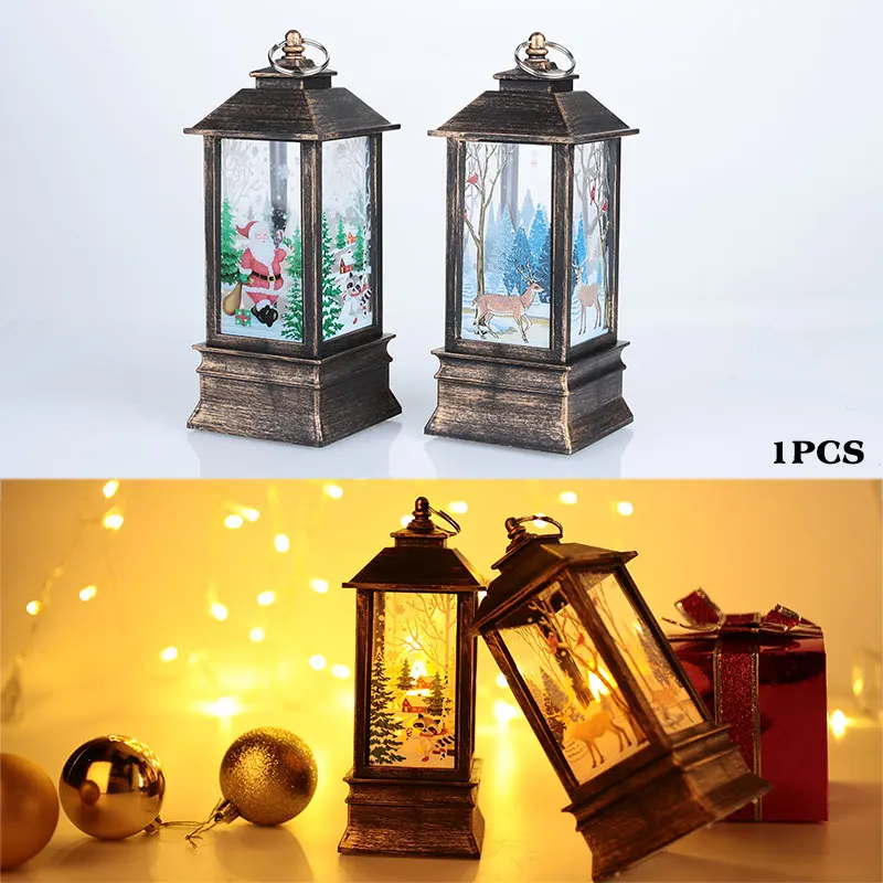 Пластиковая Рождественская свеча, висячая уличная лампа, Пламенный свет, украшение для дома, Подарочная свеча, креативный Рождественский Санта-Клаус, вечерние