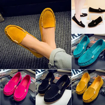 Women Casual Flat Shoes Spring Autumn Flat Loafer Women Shoes Slips Soft Round Toe Denim Flats Jeans Shoes Plus Size 5