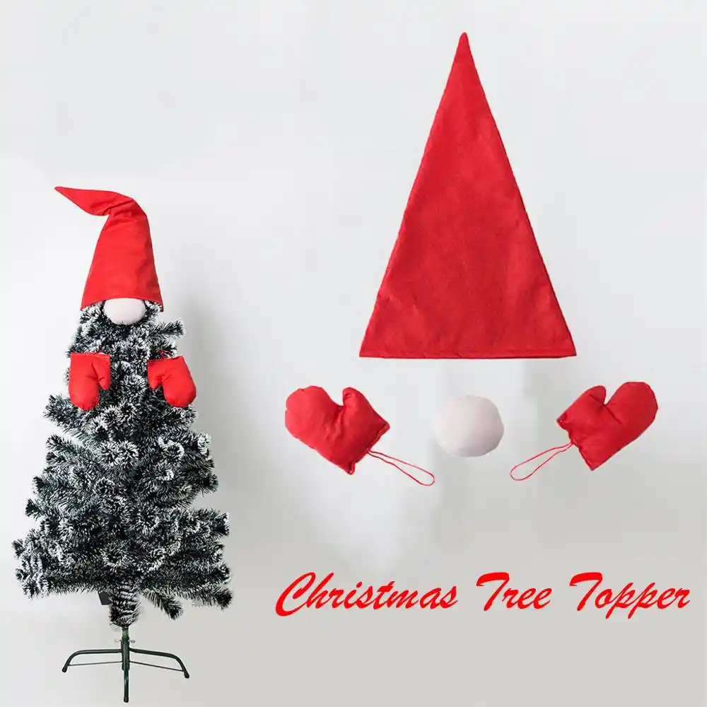 Mery Christmas Tree Top Hat Santa Claus Hat Topper Cover Tree Creative Caps Ornaments Home Decor Gwiazda Betlejemska Kwiat 3f Aliexpress