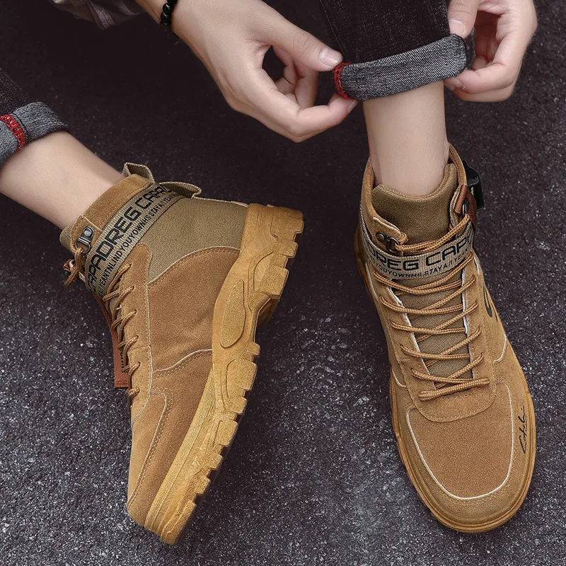 

2019 New Style Martin Boots Hight-top Men's Boots Retro British Style Hight-top Joint Desert Worker Boot