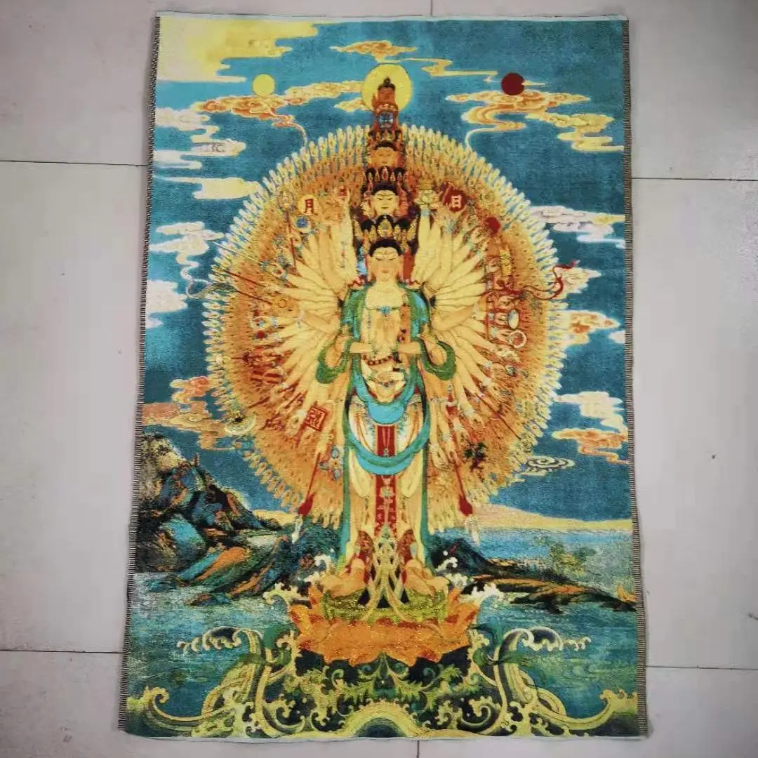 

Chinese Cloth Silk 1000 Arms Avalokiteshvara Kwan-Yin Buddha Thangka Statue