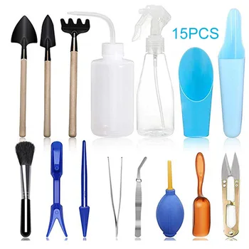 

15pcs Indoor Bonsai Fairy Digging Loosening Soil Miniature Planting Portable Gift Succulent Plants Tool Set Pruning Mini Garden
