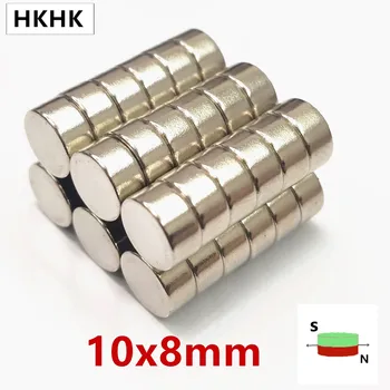 

10mm x 8mm Neodymium Magnet 10x8 mm Super Powerful Strong Permanent Magnetic imanes N35 Round NdFeB 10x8 Magnetic standard