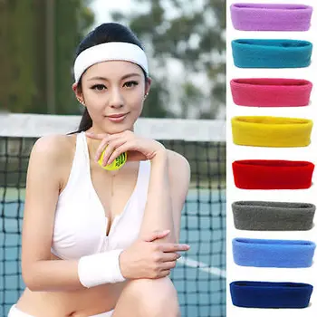 

Woman Men Headband Sport Sweat Sweatband Headband Yoga Gym Sport Stretch Solid Color Soft Head Band Hairband Strong Water Absorb