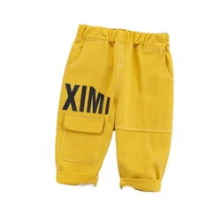 Pantalon à bande élastique en coton pour enfants, vêtements à la mode pour garçons et filles, vêtements décontractés pour bébés, nouvelle collection printemps automne 