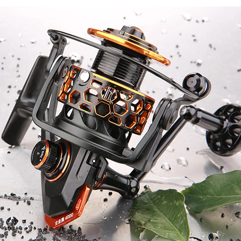 

Fishing Reel All Aluminum Alloy 5.2:1 Gear Ratio Spinning Fishing Reels 4000 Series Drag Power Carp Fishing Tackles Wheel Pesca