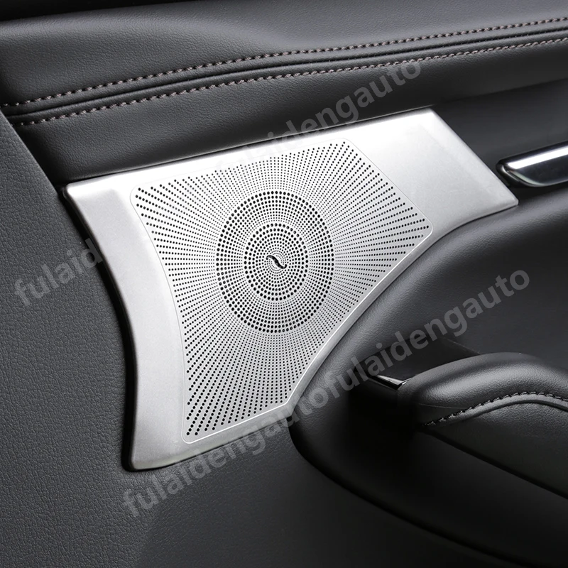 2 шт., для Mazda 3 Axela, нержавеющая сталь, для межкомнатных дверей, динамик, рог, панель, накладка, автомобильные аксессуары