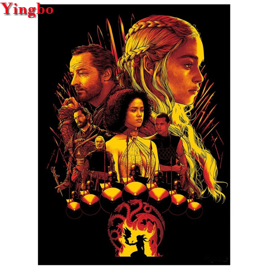 Full DIY 5D Diamond Painting Movies Game of rights Cross Stitch Embroidery Pattern Rhinestones icon Mosaic decor | Дом и сад
