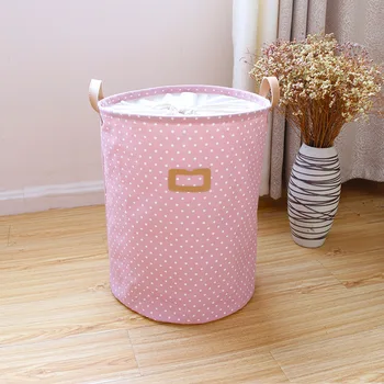 

NHBR-Waterproof Laundry Hamper Bag Colorful Clothes Storage Baskets Home Clothes Barrel Kids Toy Storage Laundry Basket Pink