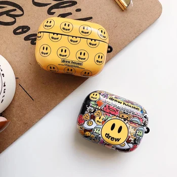 

for airpods 1 2 air pods pro 3D Street Justin Bieber drew house tickets bluetooth headset Silicone case Wireless charging cover