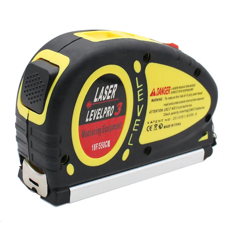 Multifunction Infrared Level Horizon Vertical Level Bubble Laser Level with 18 feet Tape Measure Laser Point Cross Measurement