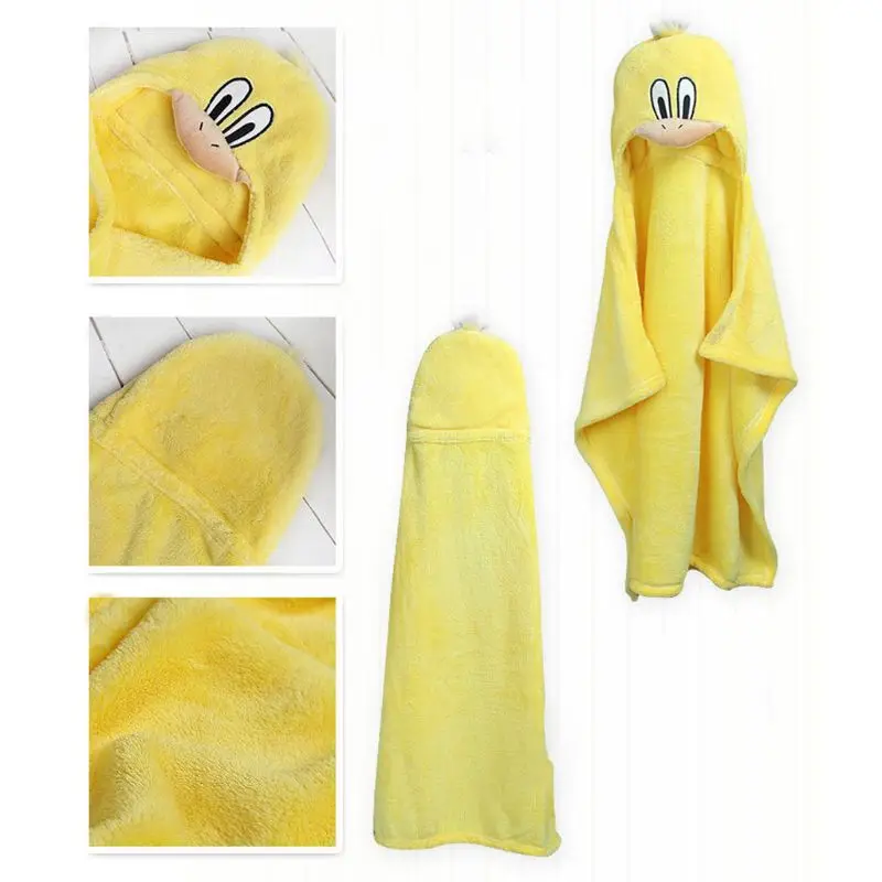 Hooded With Paw Dinosaur Ponchos Duck Bear Hooded Children's Bath Towel Kids BeachTowel Infant Bathrobe