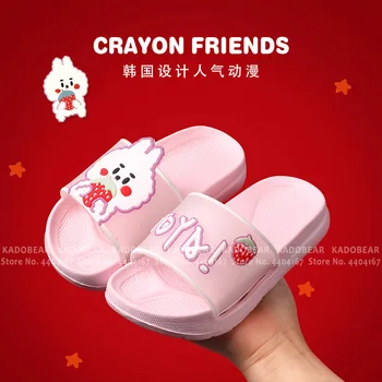 

Cartoon Bunny Kids Boy Girl Indoor Home Slipper Children Flip Flops Summer Flat Sandal Outdoor Slides Water Beach Barefoot Shoes