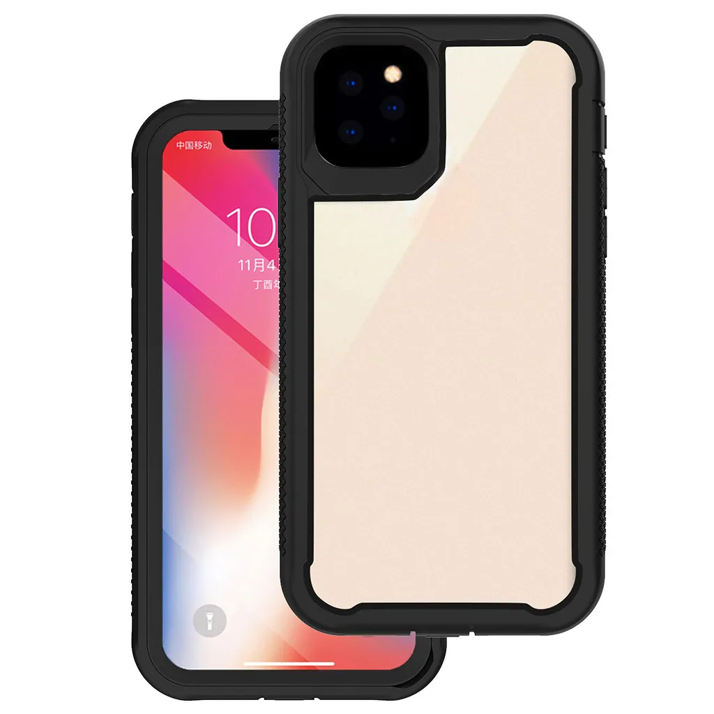Для iPhone 11 Pro Max чехол Гибридный сверхпрочный ударопрочный Прозрачный задний чехол Полный Защитный чехол для телефона Аксессуары для задней крышки