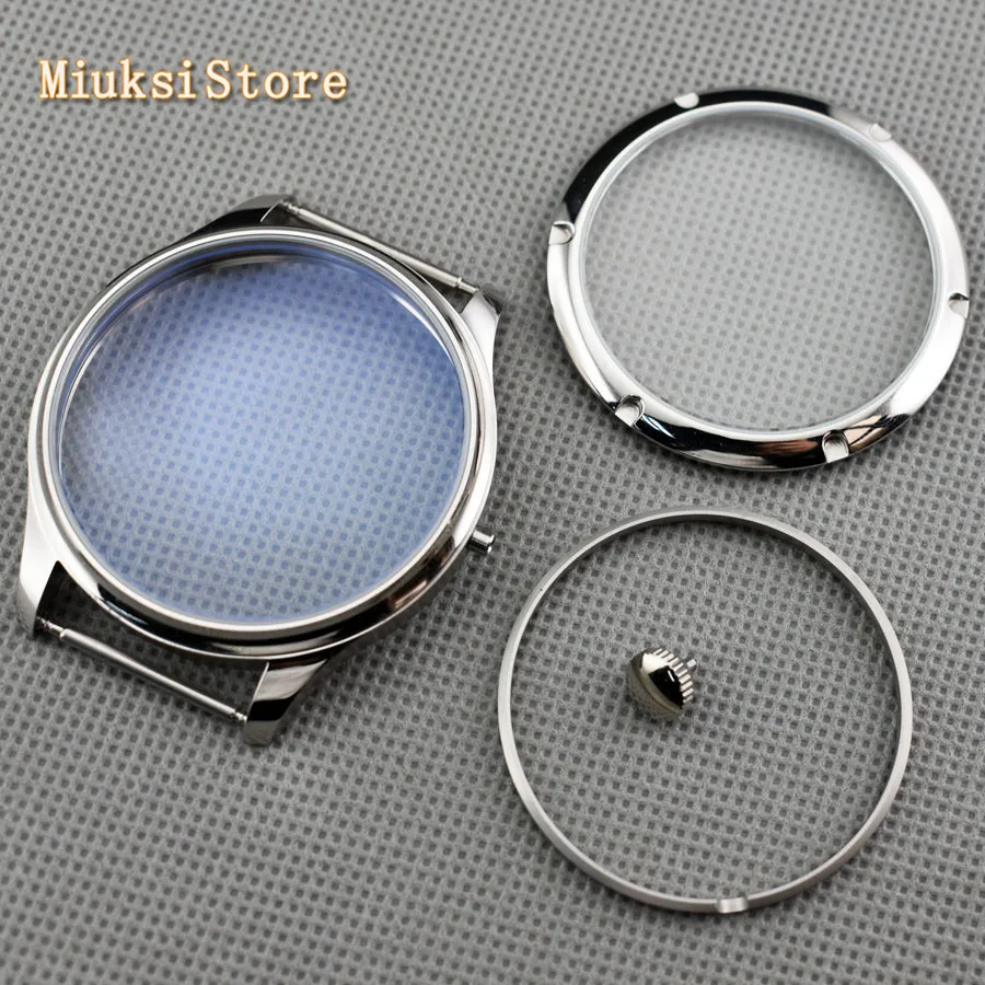 44mm Parnis silver/gold 316L top stainless steel watch case fit ETA 6498 6497 movement mens watch