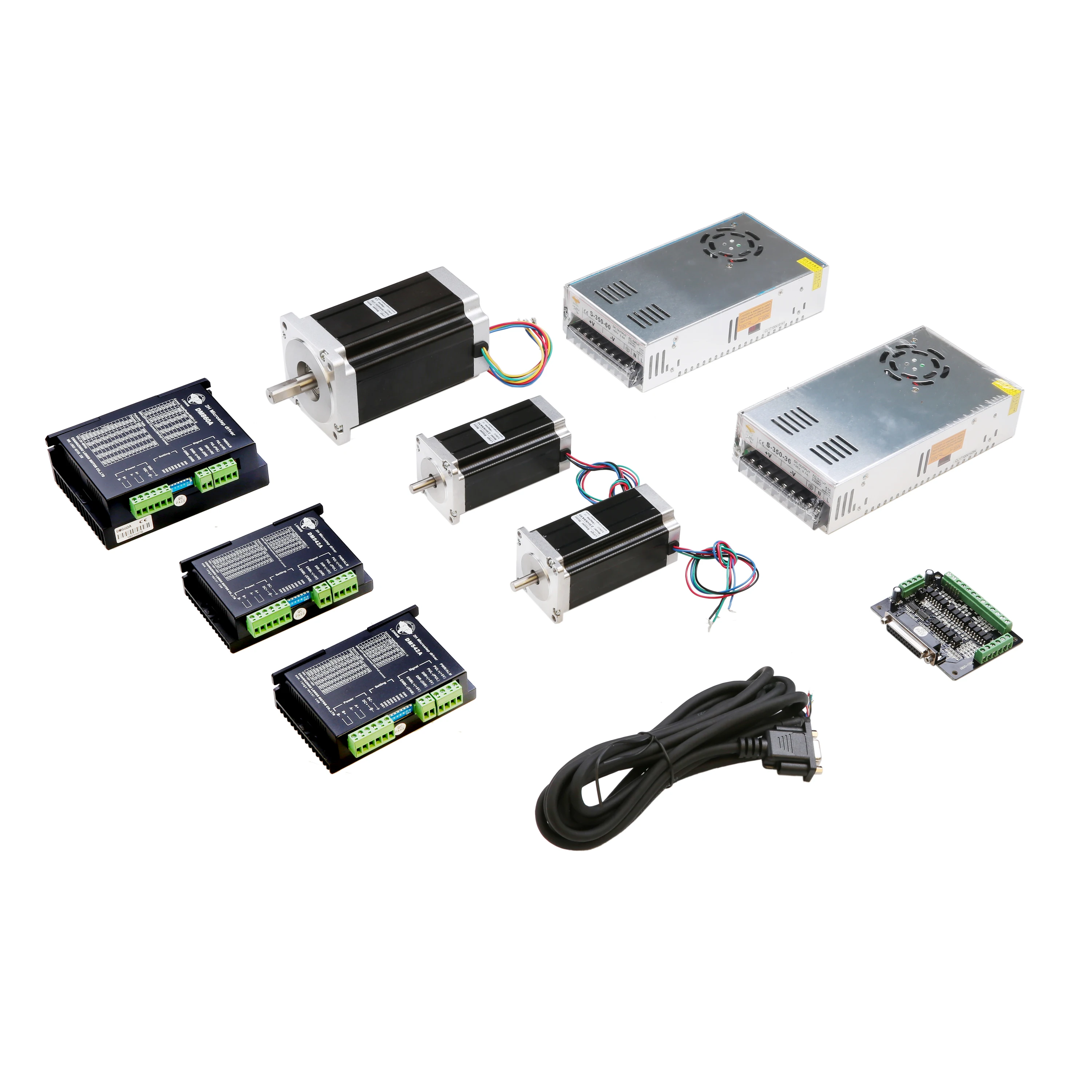 US Free ship 3Axis Nema23 Stepper Motor 425oz.in Driver DM542A CNC Router Kit