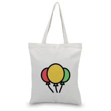 Текст DIY воздушный шар шаблон Складная Сумочка Холст вместительная сумка для покупок сумка печать на заказ Печать Логотип повседневное использование эко многоразовая утилизация