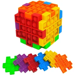 6 peça conjunto quadrado quebra cabeça simples ondulação fidget brinquedo empurrar bolha de silicone crianças brinquedos educativos anti estresse