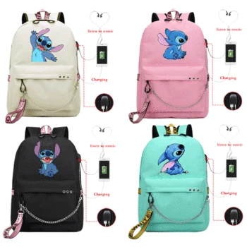

Stitch Backpack USB Charging Backpack Stitch Bag USB Design Backpack Laptop Backpack School Bag Teens Bag
