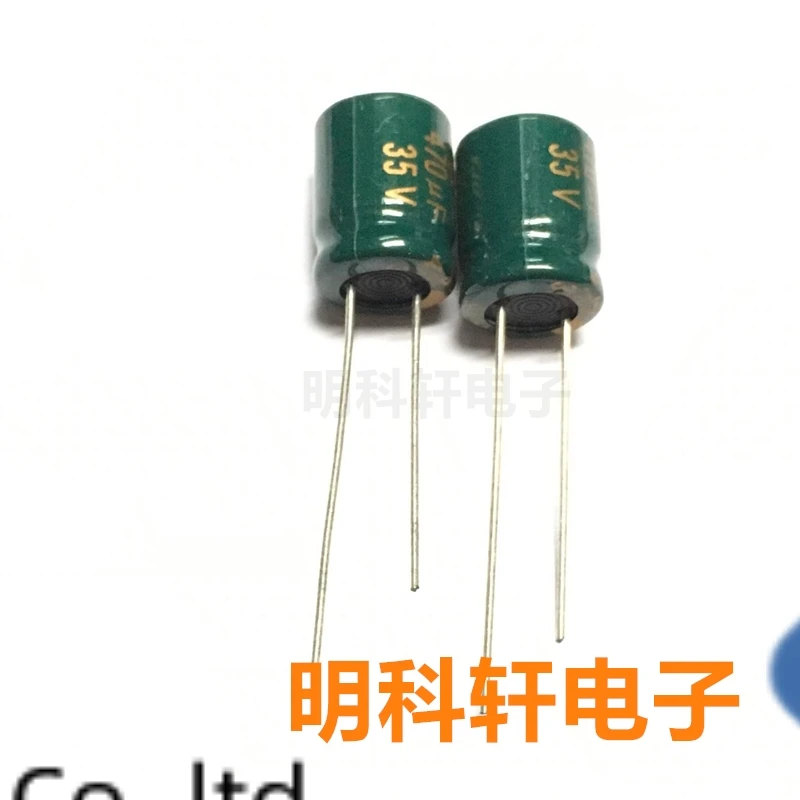 Condensador electrolitico 100%, capacidad original de 35 v a 470 uf, tamaño de 10x13mm, 30 Uds.