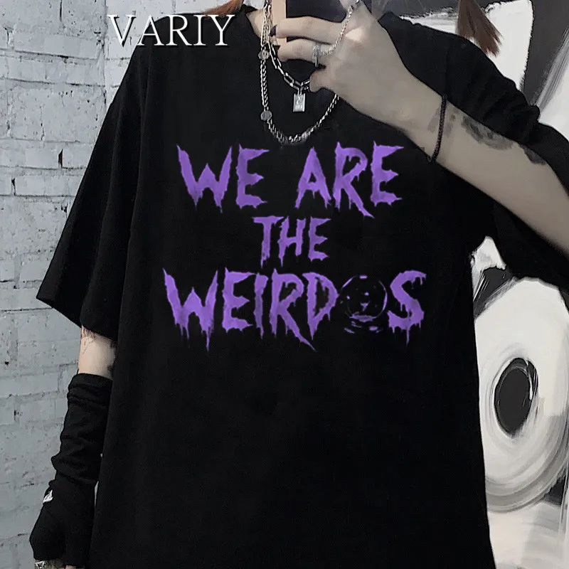 

Tops Women summer T-shirt Short sleeve goth streetwear harajuku print Korean T-shirt clothes kpop Hip hop aesthetic T-shirt