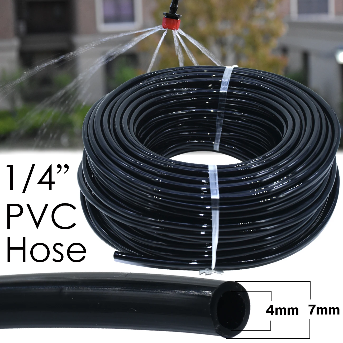 KESLA 5m-50m Garden Watering Hose 4/7mm PVC Pipe Micro Drip Irrigation Tubing Sprinkler w/ Tap Connector for Balcony Greenhouse