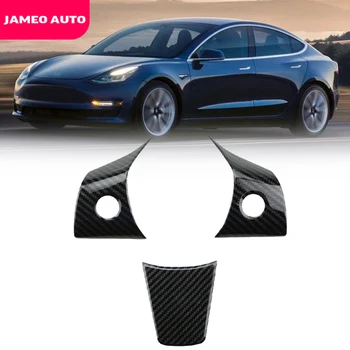 

Jameo Auto Car Styling Steering Wheel Trim Cover Sticker Decoration Case for Tesla Model3 Model 3 2016 2017 2018 2019 2020