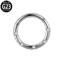 

G23 Titanium Nose Earring Cz Nostril Daith Clicker Ear Cartilage Tragus Piercing Septum Helix Earrings Nose Rings for Women