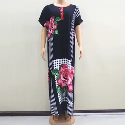Платье Дашики из хлопка с короткими рукавами в африканском стиле для леди