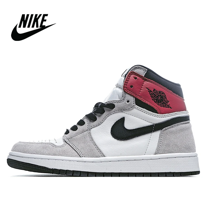 Оригинальные светильник кие дымчато-серые баскетбольные туфли NIke Air Jordan 1 для