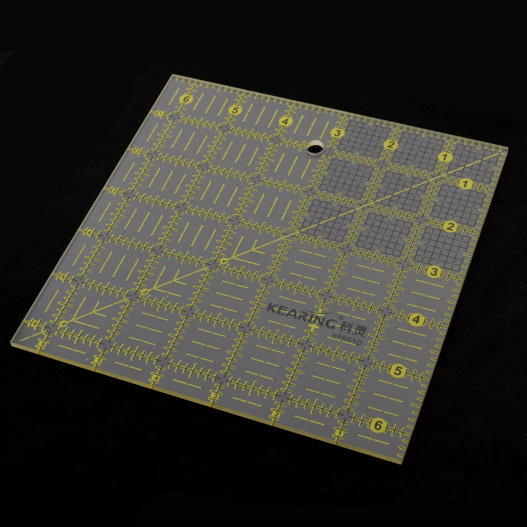 Kwadratowa linijka do pikowania, akrylowy kwadratowy szablon pikowania,  6.5x6.5 cala