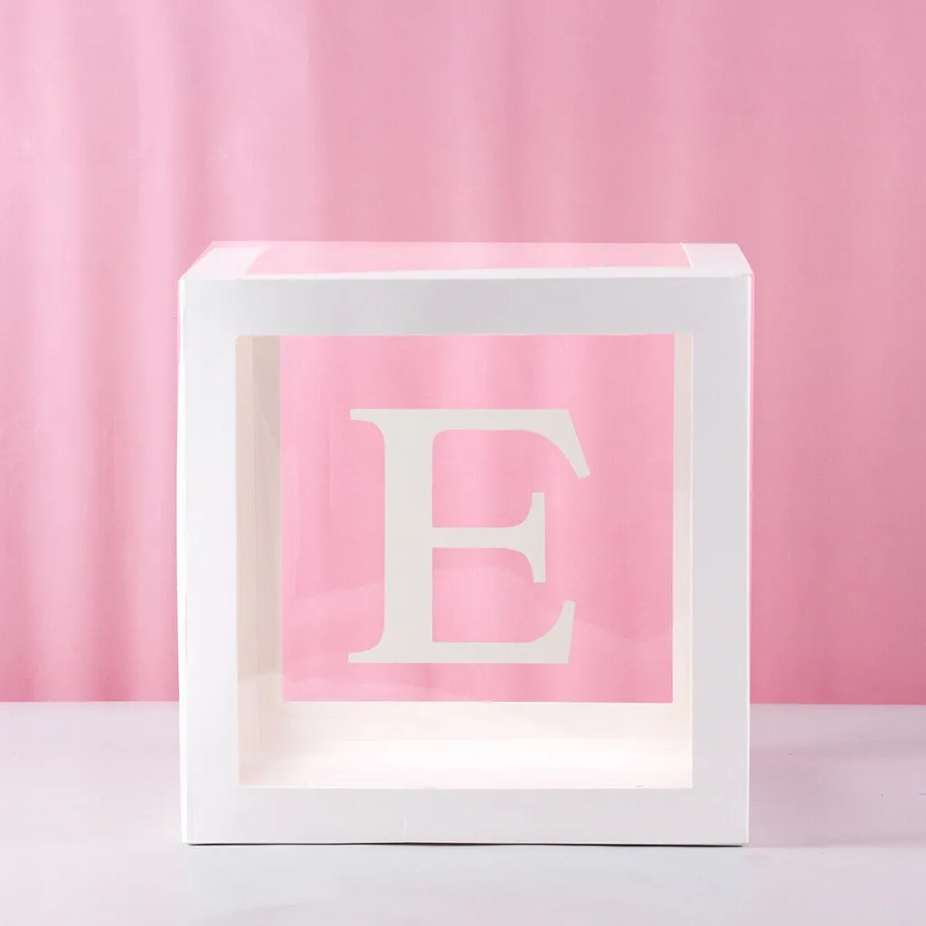 Letter A- Z Transparent Gift Boxes Kid Birthday Baby Shower Party Decoration