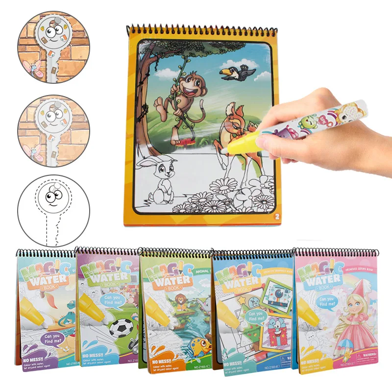 Волшебная водная книга, игрушки для детей, pizzarra magica peinture enfant brinquedos speelgoed voor kinderen, детская художественная картина с царапинами