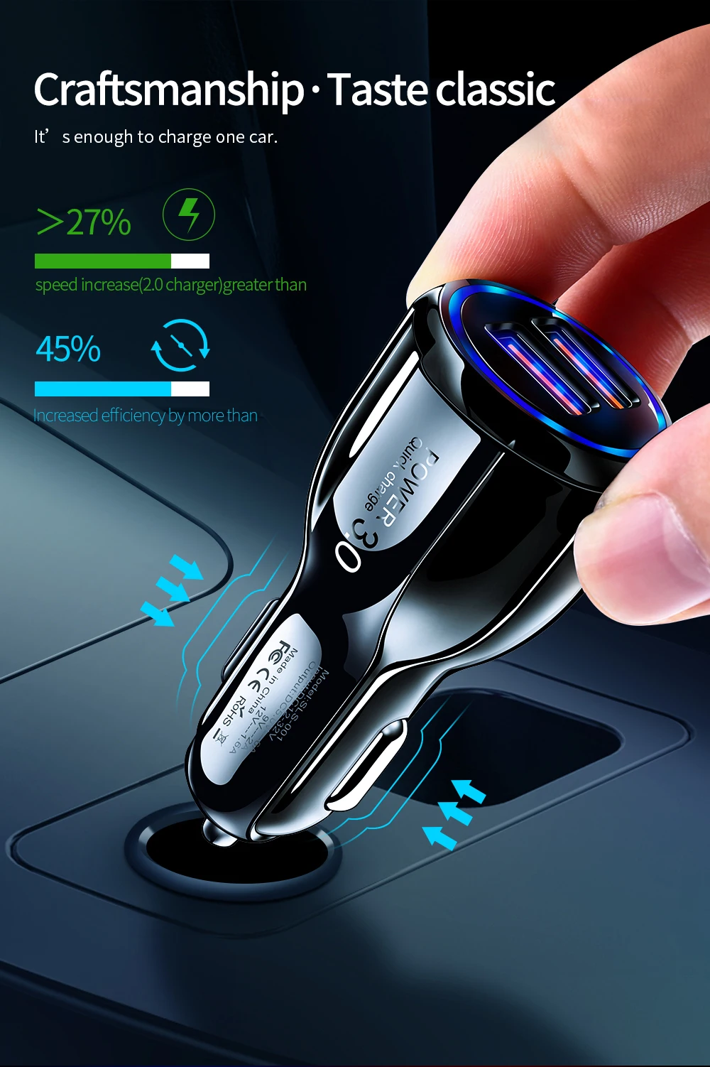 18W 3.1A Dual USB Car Charger for Phone Quick Charge 3.0 Fast USB Charger For Samsung iPhone Xiaomi Mobile Phone Charger in Car