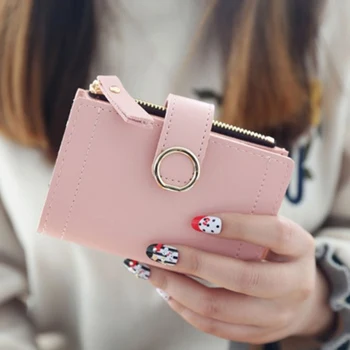 

1 PC Two Fold Short Wallet Women PU Leather Wallet Credit Card Holder ladies Clutch Purse Money Wallet Dropship New Arrival